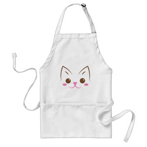 Simple cat face so cute adult apron