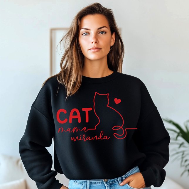 Simple Cat Mom and Cat Paw Mothers Day Sweatshirt (Creator Uploaded)
