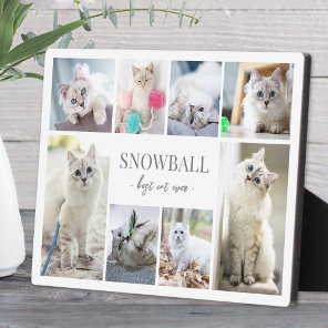 Simple Cat Pet Photo Collage Plaque