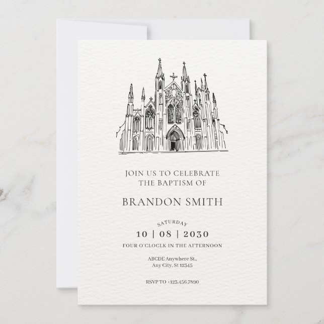 Simple Cathedral Invitation (Front)