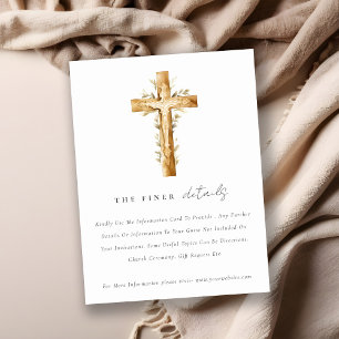 Simple Catholic Watercolor Church Wedding Details Enclosure Card
