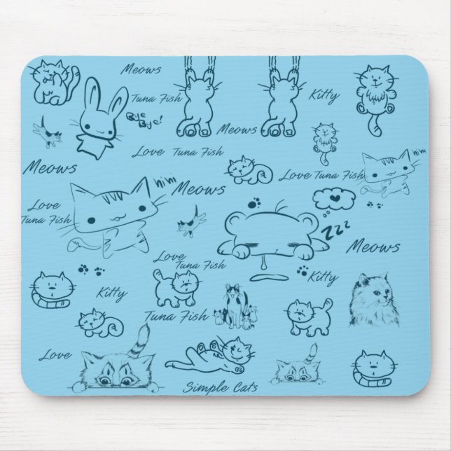 Simple Cats Mousepad (Front)
