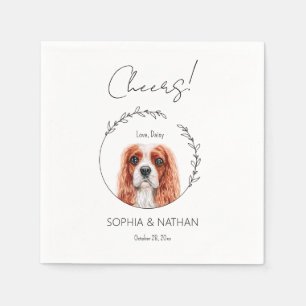 Simple Cavalier Dog Wedding Cocktail Napkins