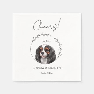 Simple Cavalier Dog Wedding Cocktail Napkins