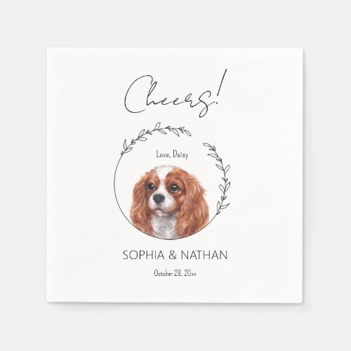 Simple Cavalier Dog Wedding Cocktail Napkins