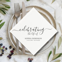 Simple Celebrating The Life Elegant Script Funeral