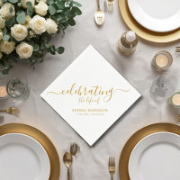 Simple Celebrating The Life Gold Script Funeral