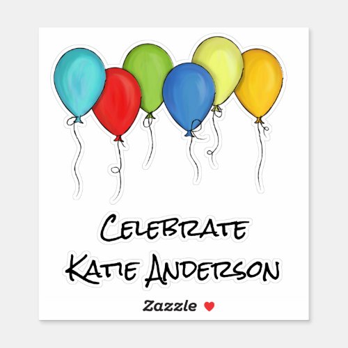 Simple Celebration Colorful Cute Balloon Bunch Sticker