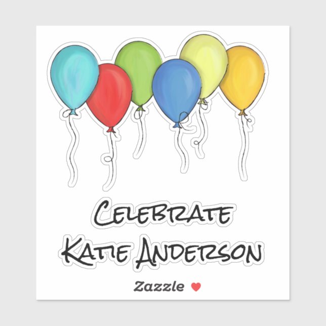Simple Celebration Colorful Cute Balloon Bunch Sticker (Sheet)