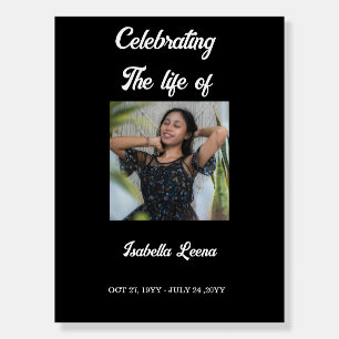 Simple Celebration of Life Funeral Memorial Photo Foam Board