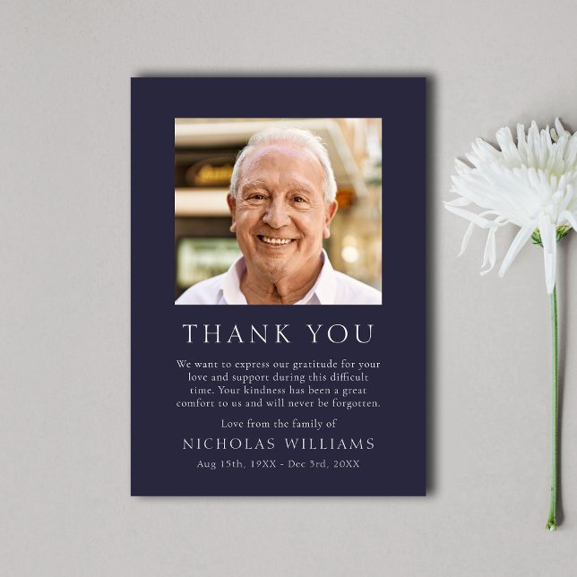 Simple Celebration of Life Memorial Funeral Thank You Card (Creator Uploaded)