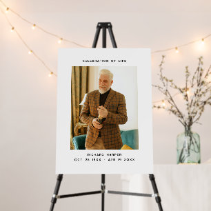Simple Celebration Of Life  Memory Funeral Photo  Foam Board