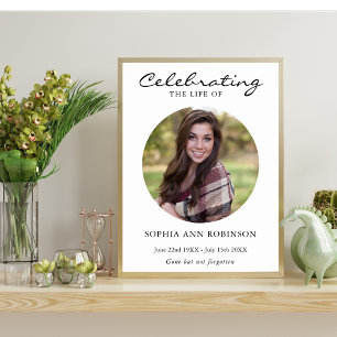 Simple Celebration of Life Photo Funeral Memorial Poster