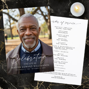 Simple Celebration of Life Photo Funeral Program
