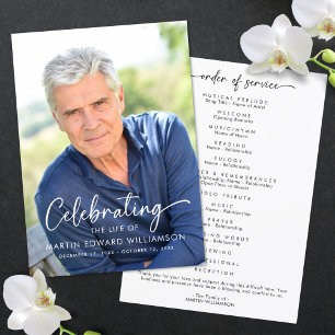 Simple Celebration of Life Photo Funeral Program