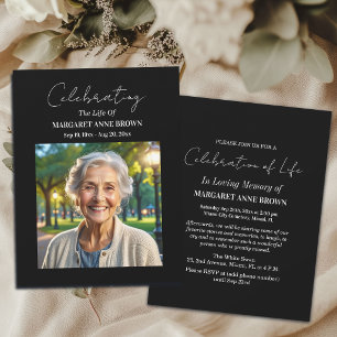Simple Celebration Of Life Photo Invitation