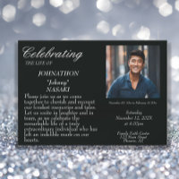 Simple Celebration of Life - Photo Memorial Invitation