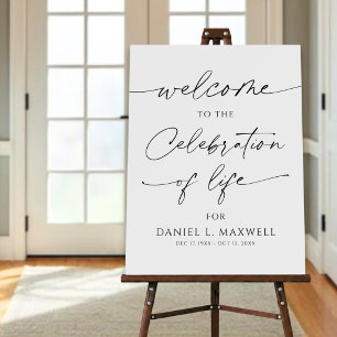 Simple Celebration of Life Welcome Sign