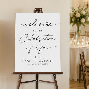 Simple Celebration of Life Welcome Sign