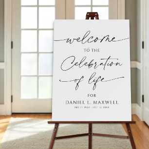Simple Celebration of Life Welcome Sign