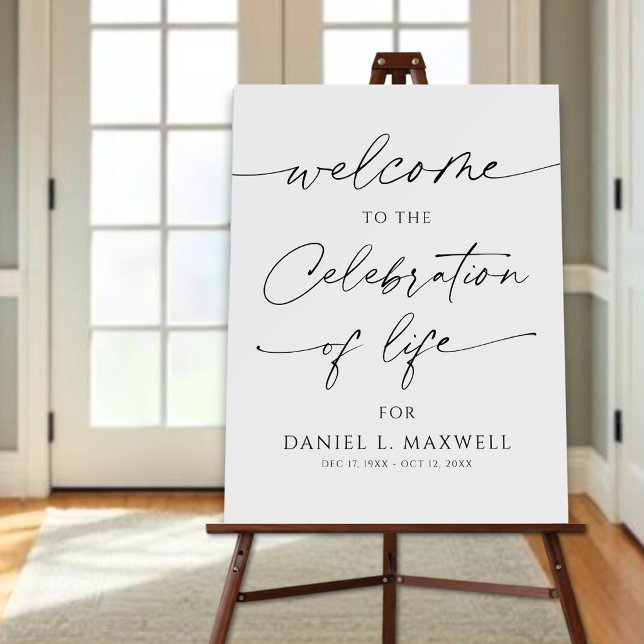 Simple Celebration of Life Welcome Sign (Creator Uploaded)