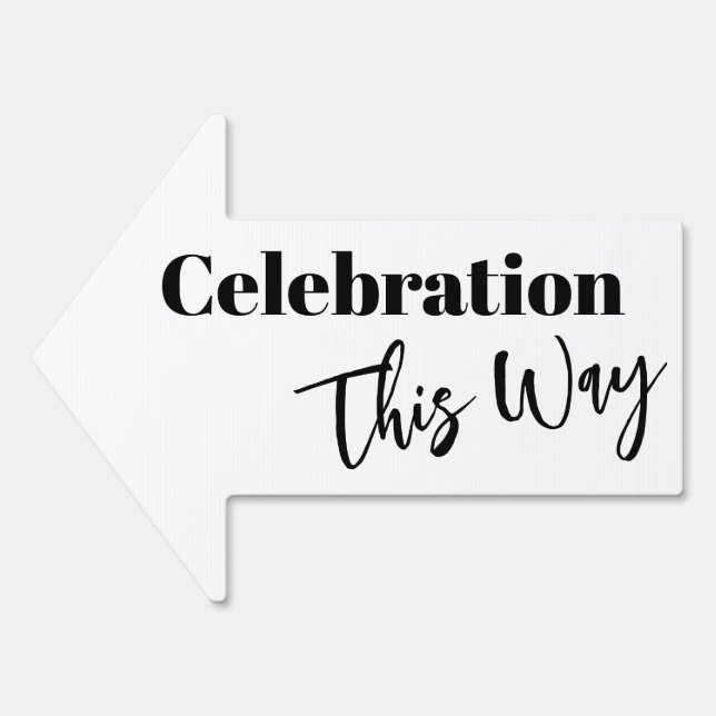 Simple Celebration This Way Arrow Direction Sign (Front)