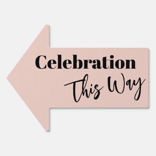 Simple Celebration This Way Blush Pink Arrow Sign