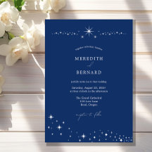 Simple Celestial Elegant Wedding Navy Blue