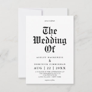 Simple Celtic Calligraphy Wedding Invitation