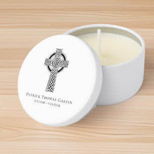 Simple Celtic Cross Funeral Memorial Mini Candle Favors