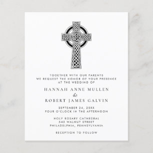 Simple Celtic Cross Wedding Invitation