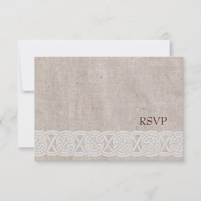 Simple celtic wedding RSVP card (Front)