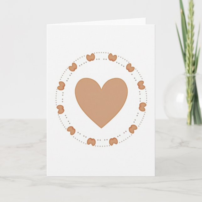 Simple Central Heart Dotted Ring Card (Front)