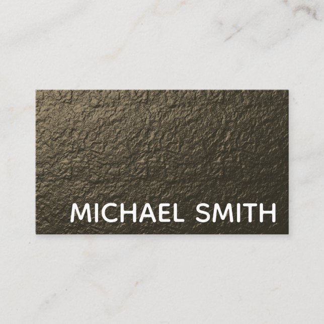 Simple Chalk Gold Concrete Texture Business Card (Front)