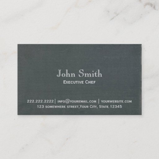 Customizable Simple Chalkboard Background Chef Business Card