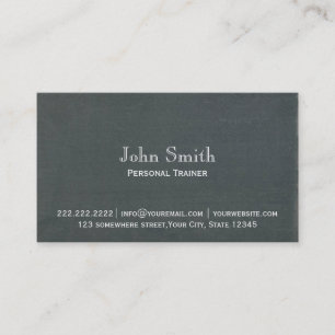 Simple Chalkboard Background Trainer Business Card