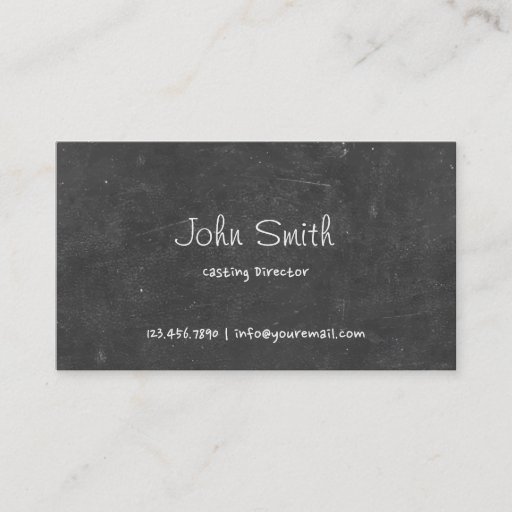 Customizable Simple Chalkboard Casting Director Business Card