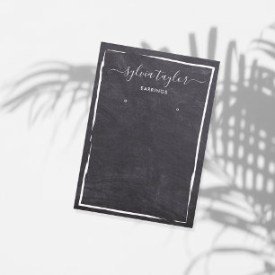 simple chalkboard Earring frame display add logo Business Card