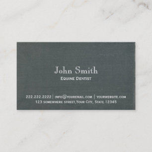 Simple Chalkboard Equine Dentist Business Card