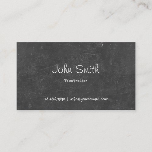 Simple Chalkboard Proofreading Business Card