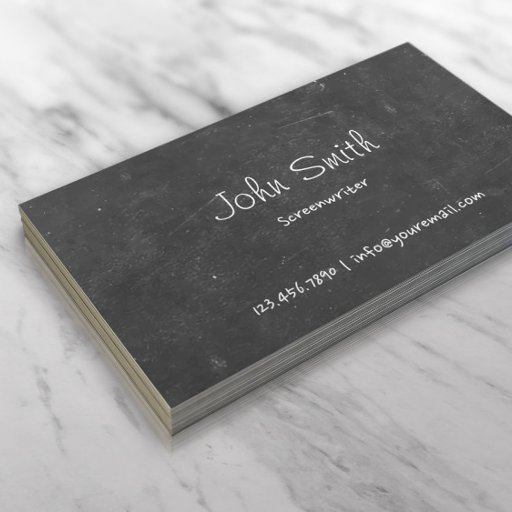 Customizable Simple Chalkboard Screenwriter Business Card