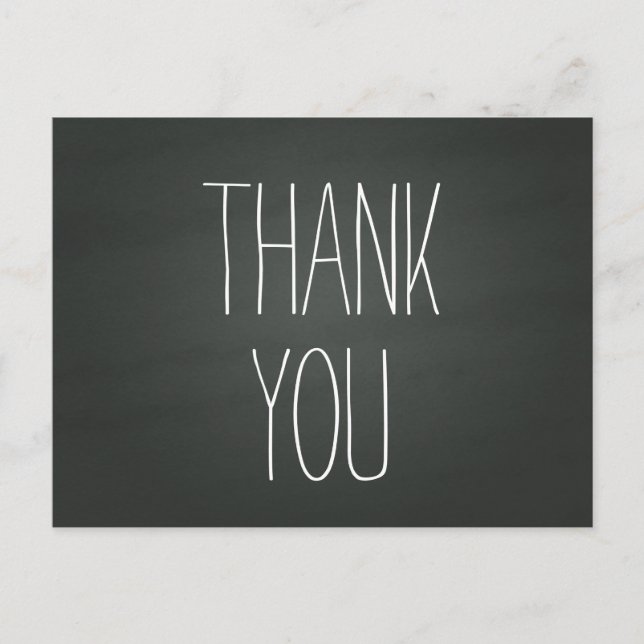 Simple Chalkboard Thank You Post Card (Front)