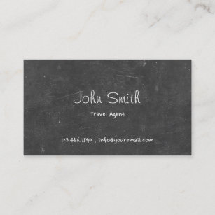 Simple Chalkboard Travel Agent Business Card