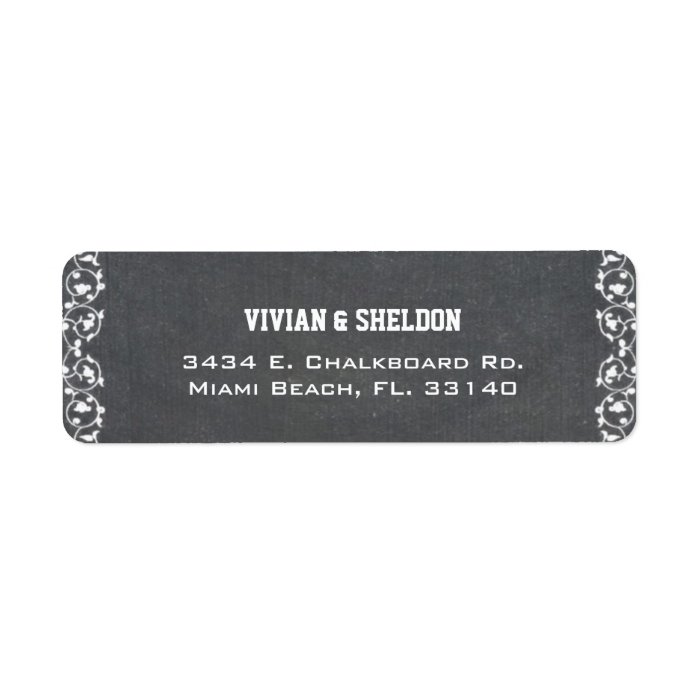 Simple Chalkboard Wedding Return Address Labels