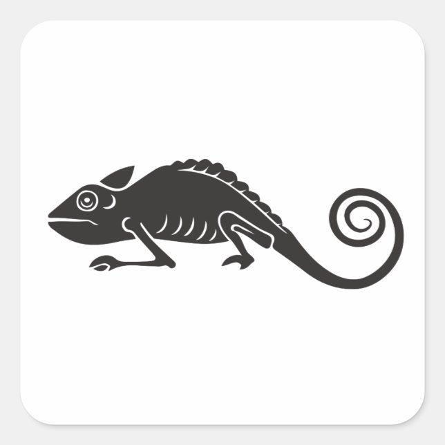 simple chameleon square sticker (Front)
