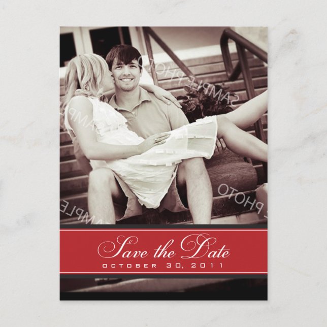 Simple Chandelier Save the Date Photo Postcard (Front)