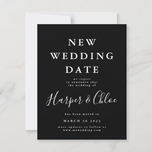 Simple Change The Wedding Date Save The Date