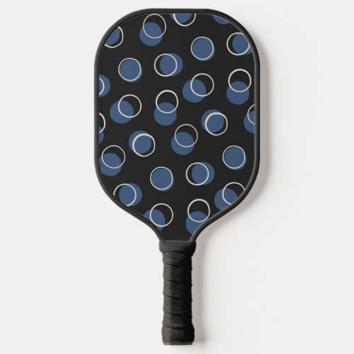 Simple Charcoal and Blue Geometric Circles Pickleball Paddle
