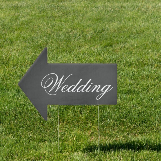 Simple Charcoal Background Wedding directional  Sign (Insitu)