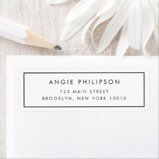 Simple Charcoal Grey Modern Return Address Label